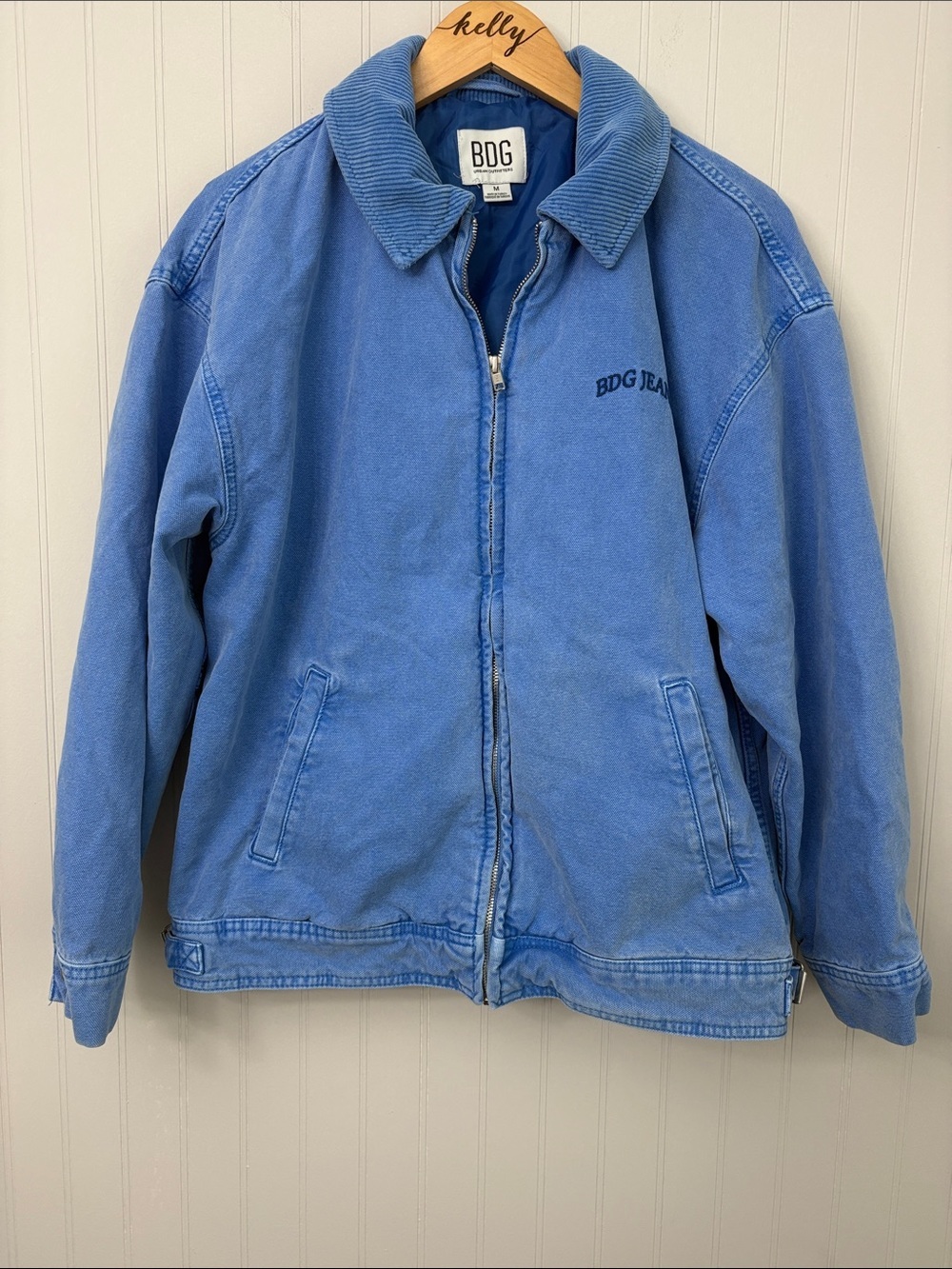 BDG Urban Outfitters Full Zip Bomber Jacket Women Size Medium Blue